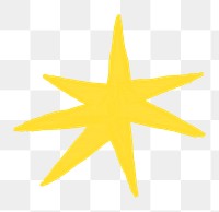 Yellow starburst doodle png, transparent background