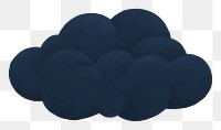 Dark blue cloud png sticker, weather graphic, transparent background