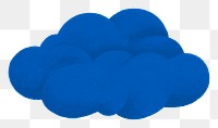 Dark blue cloud png sticker, weather graphic, transparent background