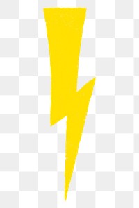 Lightning bolt png, weather doodle, transparent background