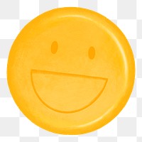 Cute smiling face png emoticon, transparent background