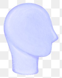 Purple mannequin head png, transparent background