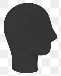 Black  mannequin head png, transparent background