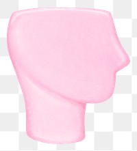 Pink mannequin head png, transparent background