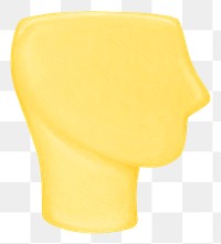 Yellow mannequin head png, transparent background