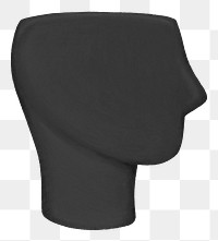 Black mannequin head png, transparent background