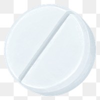White medicine tablet png, transparent background