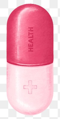 Pink capsule medicine png, transparent background