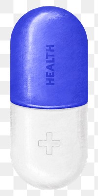 Blue capsule medicine png, transparent background