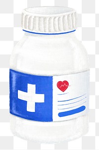 Medicine bottle png, transparent background