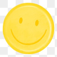 Cute smiling face png emoticon, transparent background