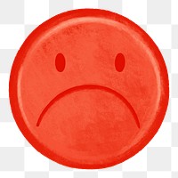 Sad face png emoticon, transparent background