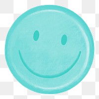 Cute smiling face png emoticon, transparent background