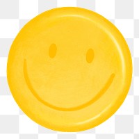 Cute smiling face png emoticon, transparent background