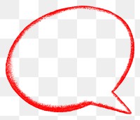 Red speech bubble png, element graphic, transparent background