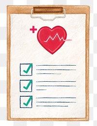 Health check-up checklist png, transparent background