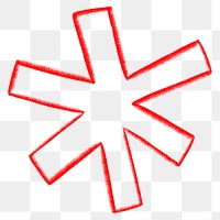 Red asterisk symbol png, transparent background