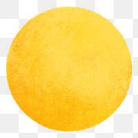 Yellow circle shape png, transparent background