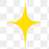 Yellow sparkle doodle png, transparent background