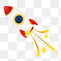Space rocket launching png sticker, transparent background