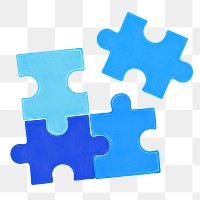 Blue jigsaw puzzle png sticker, transparent background