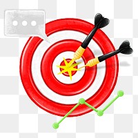 Bullseye target png, business success remix, transparent background