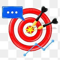 Bullseye target png, business success remix, transparent background