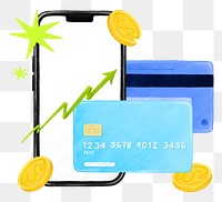 Credit card limit png increase, banking remix, transparent background