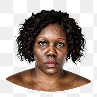 African woman png element, transparent background