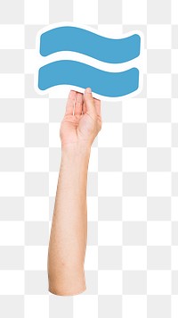 Approximation symbol png hand holding sign, transparent background