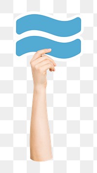 Approximation symbol png hand holding sign, transparent background