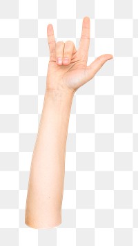 Love hand gesture png, transparent background