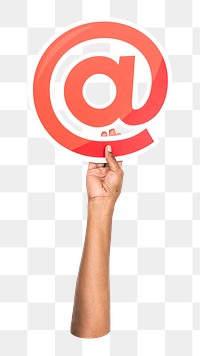 At icon png hand holding sign, transparent background