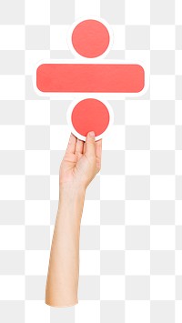 Division icon png hand holding sign, transparent background