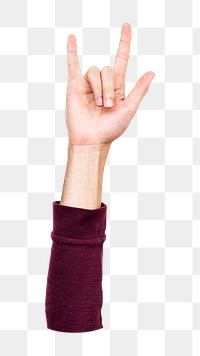 Love hand gesture png, transparent background