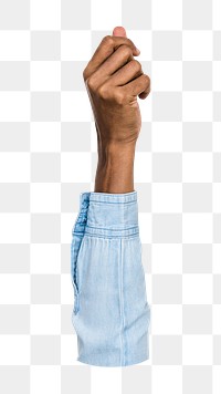 Person showing fist  png, transparent background