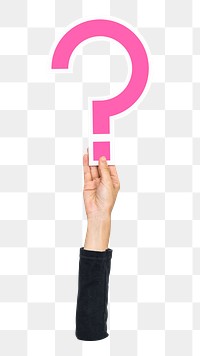 Question Mark icon png hand holding sign, transparent background
