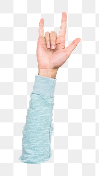 Love hand gesture png, transparent background