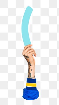 Bracket png hand holding sign, transparent background