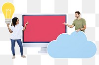Cloud technology png, transparent background