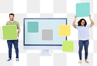 People & computer icons png, transparent background