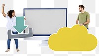 People & cloud technology png, transparent background