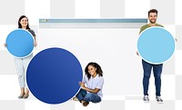 People & internet browser png, transparent background