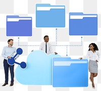 Png Business people and cloud computing icons, transparent background