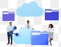 Png Business people and cloud computing icons, transparent background