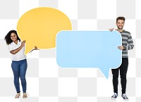 People & speech bubble  png, transparent background