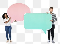 People & speech bubble  png, transparent background