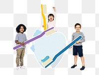 Kids dental care png, transparent background