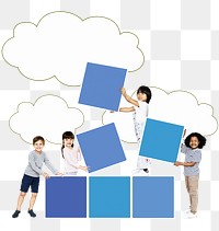 Kids stacking square boards png, transparent background