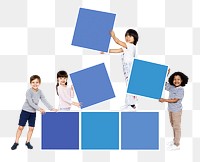 Kids stacking square boards png, transparent background